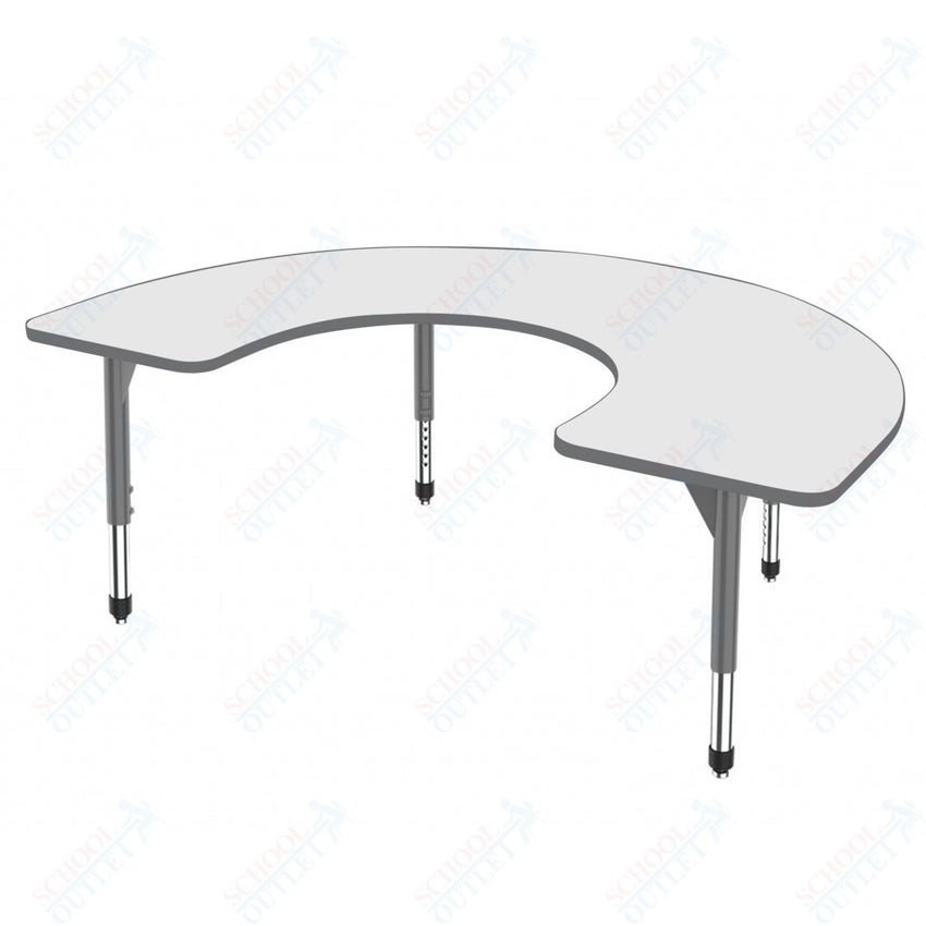 Marco Premier Series Horseshoe Stand - Up Table w/ Dry Erase Top 60" x 66" Adj Height 32" - 42" (43 - 2270 - DA) - SchoolOutlet