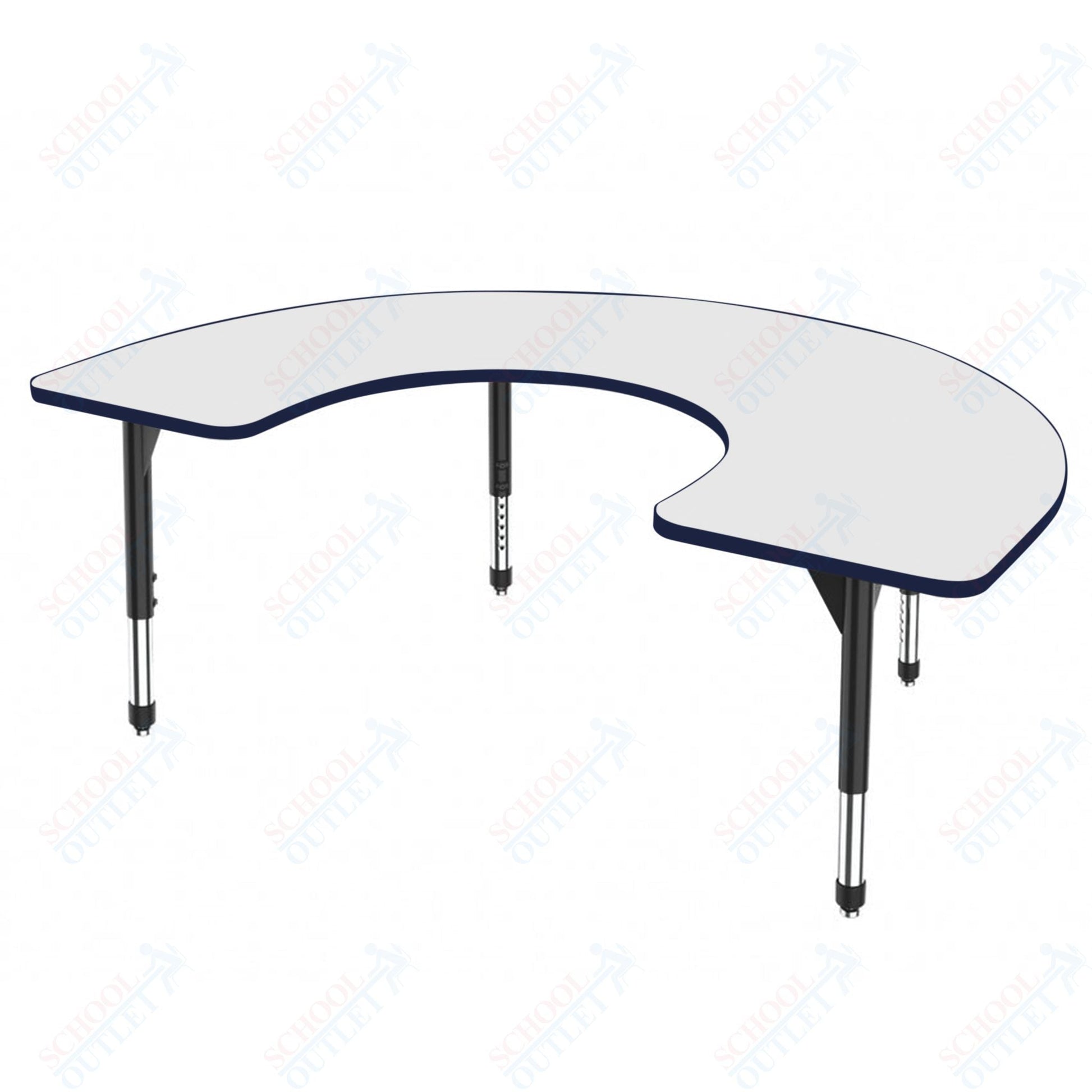 Marco Premier Series Horseshoe Stand - Up Table w/ Dry Erase Top 60" x 66" Adj Height 32" - 42" (43 - 2270 - DA) - SchoolOutlet