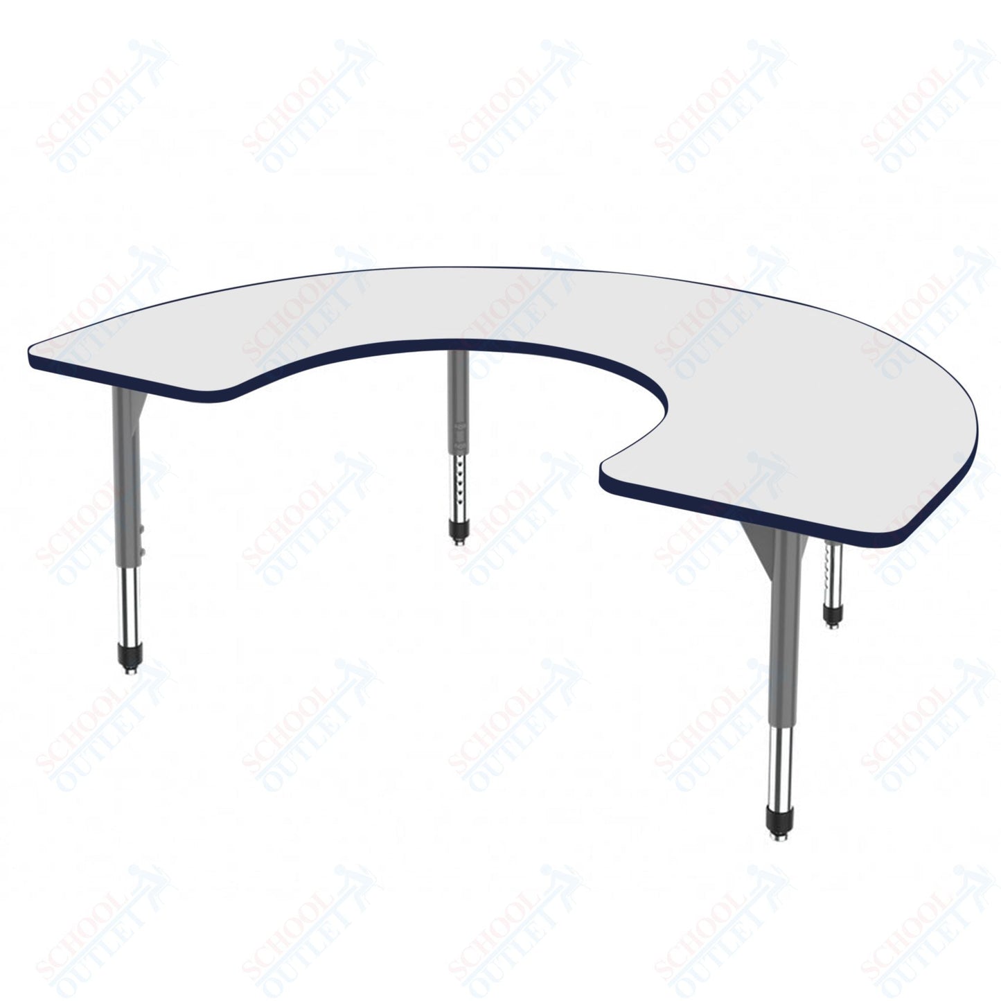 Marco Premier Series Horseshoe Stand - Up Table w/ Dry Erase Top 60" x 66" Adj Height 32" - 42" (43 - 2270 - DA) - SchoolOutlet