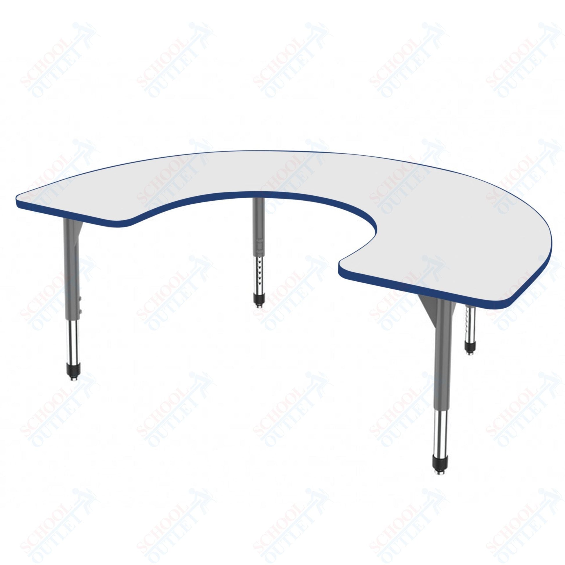 Marco Premier Series Horseshoe Stand - Up Table w/ Dry Erase Top 60" x 66" Adj Height 32" - 42" (43 - 2270 - DA) - SchoolOutlet