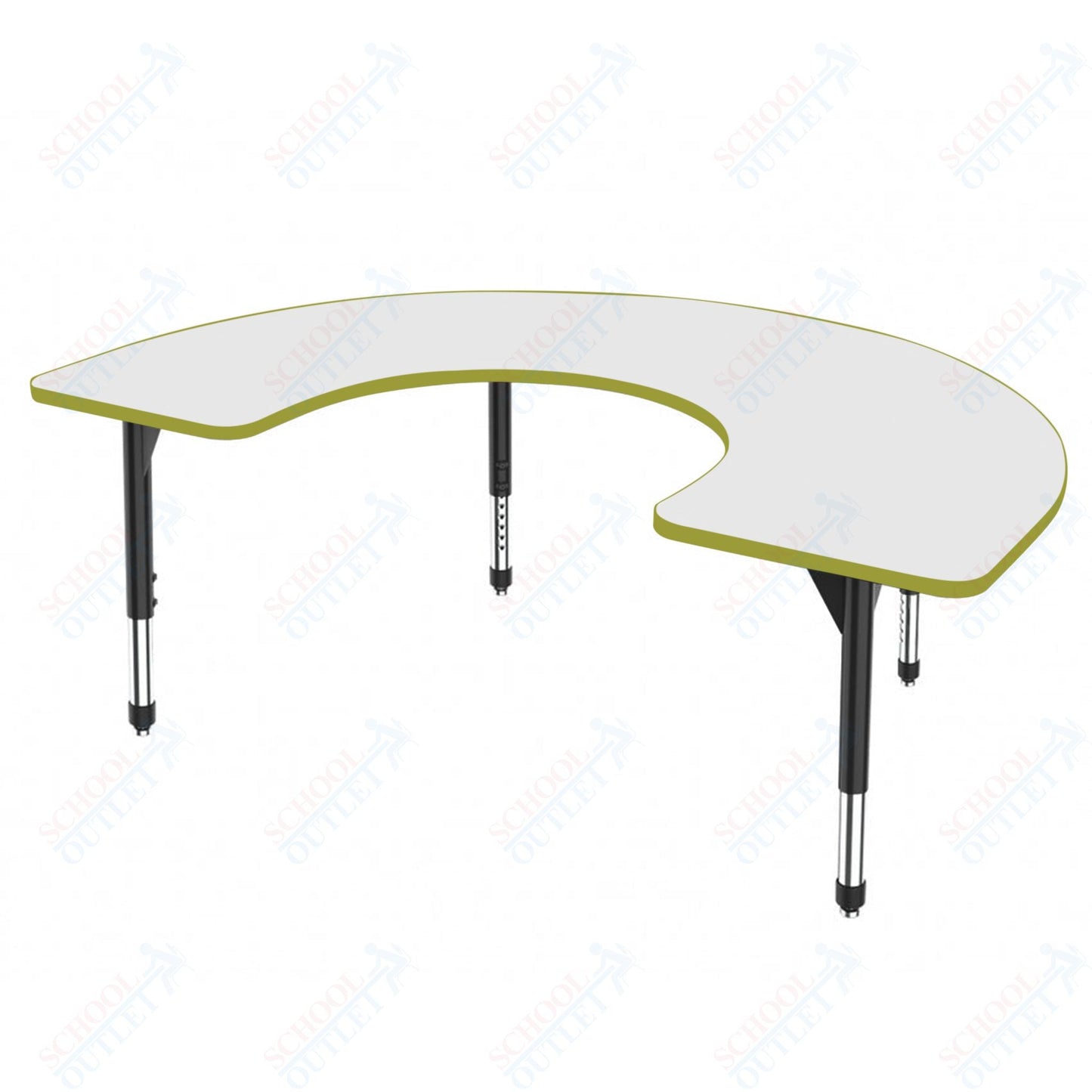 Marco Premier Series Horseshoe Stand - Up Table w/ Dry Erase Top 60" x 66" Adj Height 32" - 42" (43 - 2270 - DA) - SchoolOutlet