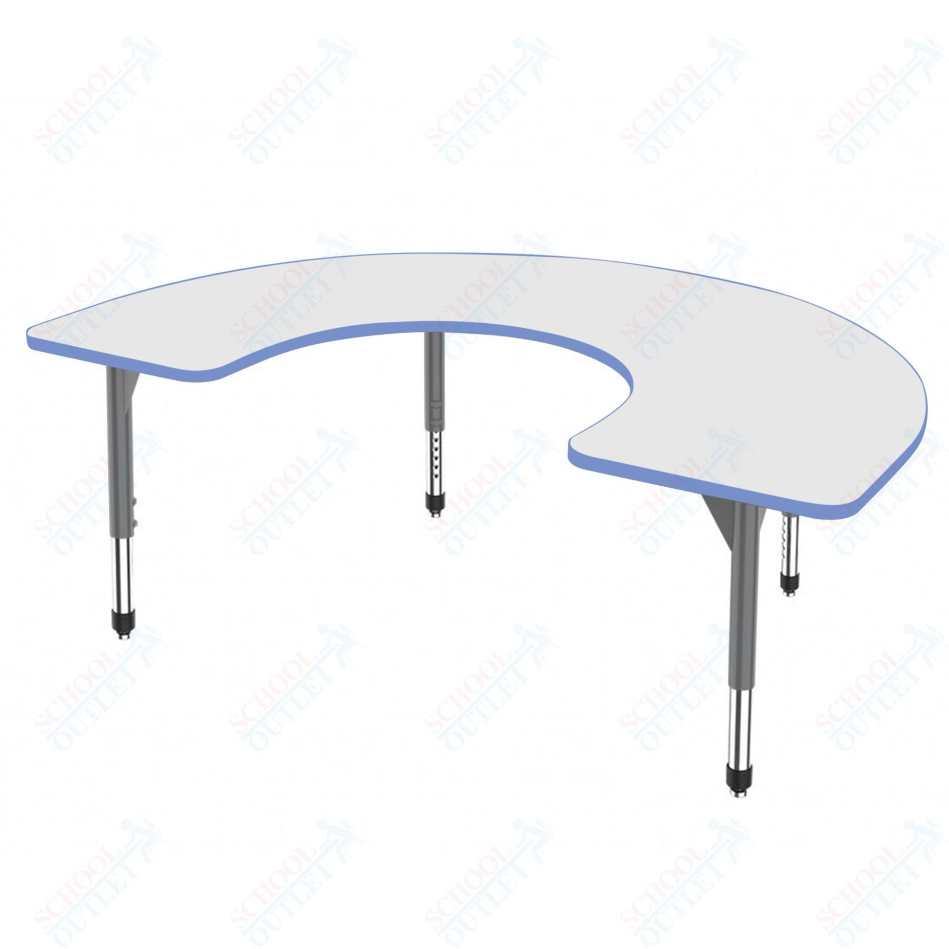 Marco Premier Series Horseshoe Stand - Up Table w/ Dry Erase Top 60" x 66" Adj Height 32" - 42" (43 - 2270 - DA) - SchoolOutlet