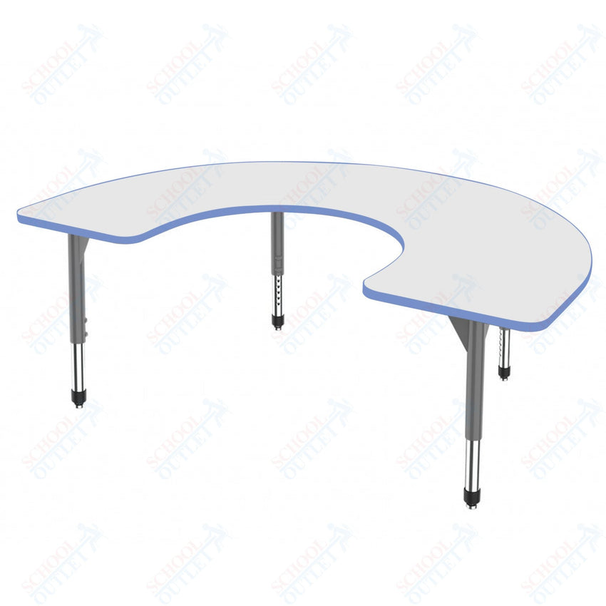 Marco Premier Series Horseshoe Stand - Up Table w/ Dry Erase Top 60" x 66" Adj Height 32" - 42" (43 - 2270 - DA) - SchoolOutlet