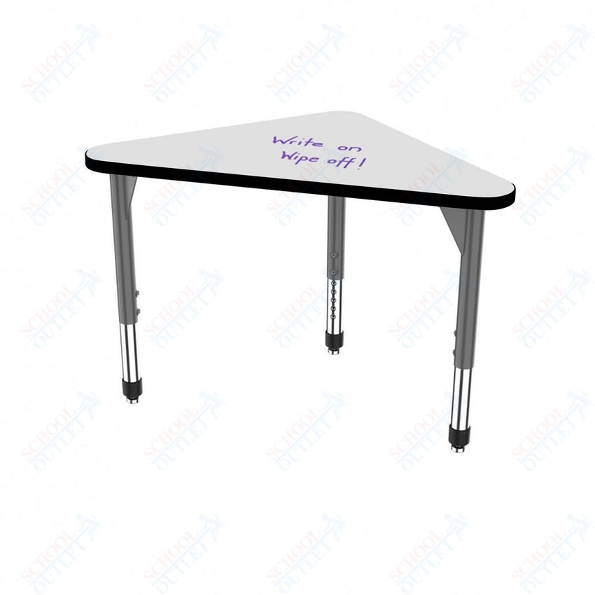 Marco Premier Series Triangle Collaborative Desk w/ Dry Erase HPL Top 23" x 40" Adjustable Height 21" - 31" (43 - 2272 - DB) - SchoolOutlet