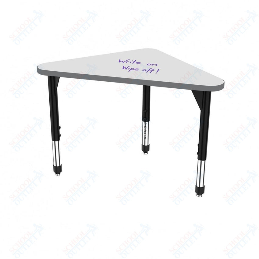 Marco Premier Series Triangle Collaborative Desk w/ Dry Erase HPL Top 23" x 40" Adjustable Height 21" - 31" (43 - 2272 - DB) - SchoolOutlet