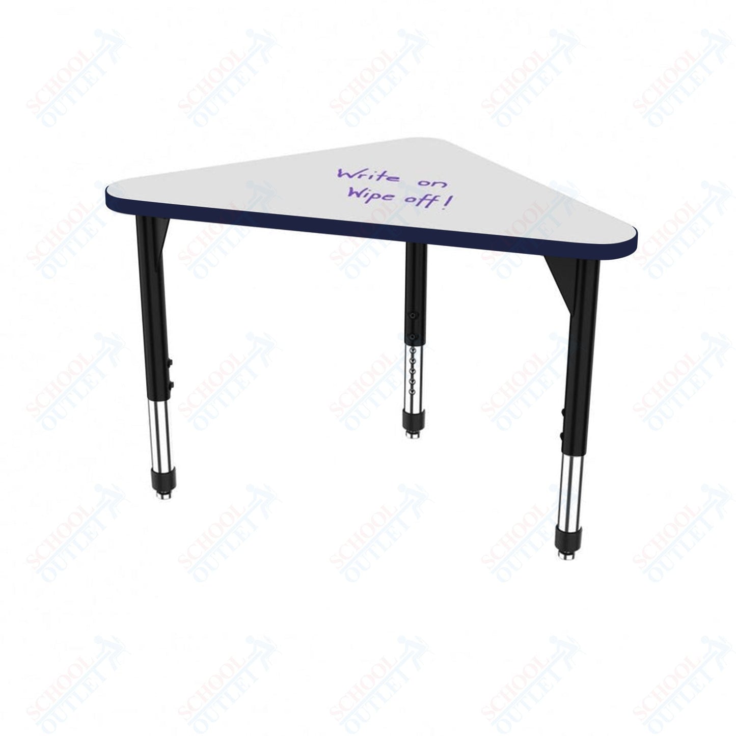 Marco Premier Series Triangle Collaborative Desk w/ Dry Erase HPL Top 23" x 40" Adjustable Height 21" - 31" (43 - 2272 - DB) - SchoolOutlet