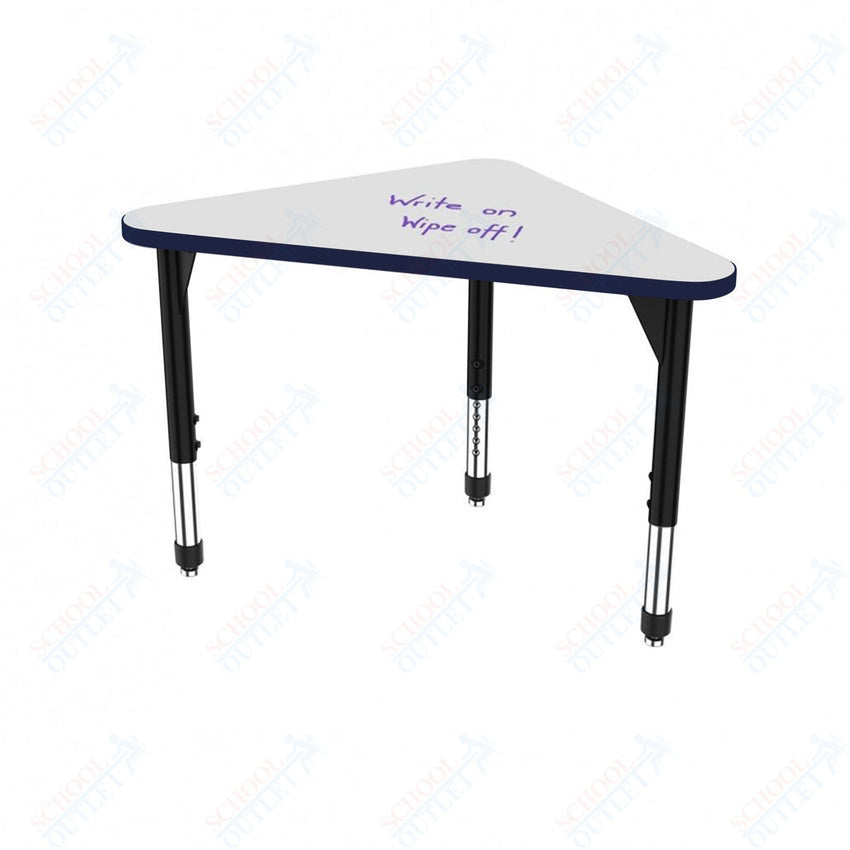 Marco Premier Series Triangle Collaborative Desk w/ Dry Erase HPL Top 23" x 40" Adjustable Height 21" - 31" (43 - 2272 - DB) - SchoolOutlet