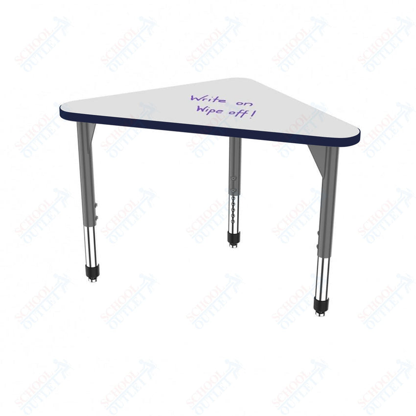 Marco Premier Series Triangle Collaborative Desk w/ Dry Erase HPL Top 23" x 40" Adjustable Height 21" - 31" (43 - 2272 - DB) - SchoolOutlet