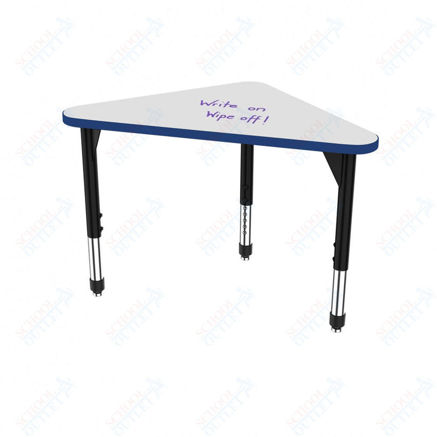 Marco Premier Series Triangle Collaborative Desk w/ Dry Erase HPL Top 23" x 40" Adjustable Height 21" - 31" (43 - 2272 - DB) - SchoolOutlet