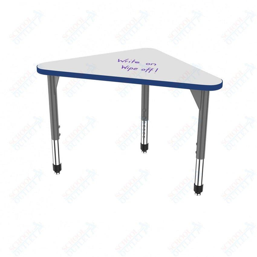 Marco Premier Series Triangle Collaborative Desk w/ Dry Erase HPL Top 23" x 40" Adjustable Height 21" - 31" (43 - 2272 - DB) - SchoolOutlet