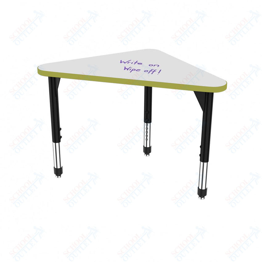 Marco Premier Series Triangle Collaborative Desk w/ Dry Erase HPL Top 23" x 40" Adjustable Height 21" - 31" (43 - 2272 - DB) - SchoolOutlet