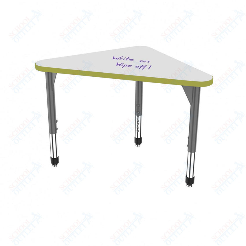 Marco Premier Series Triangle Collaborative Desk w/ Dry Erase HPL Top 23" x 40" Adjustable Height 21" - 31" (43 - 2272 - DB) - SchoolOutlet