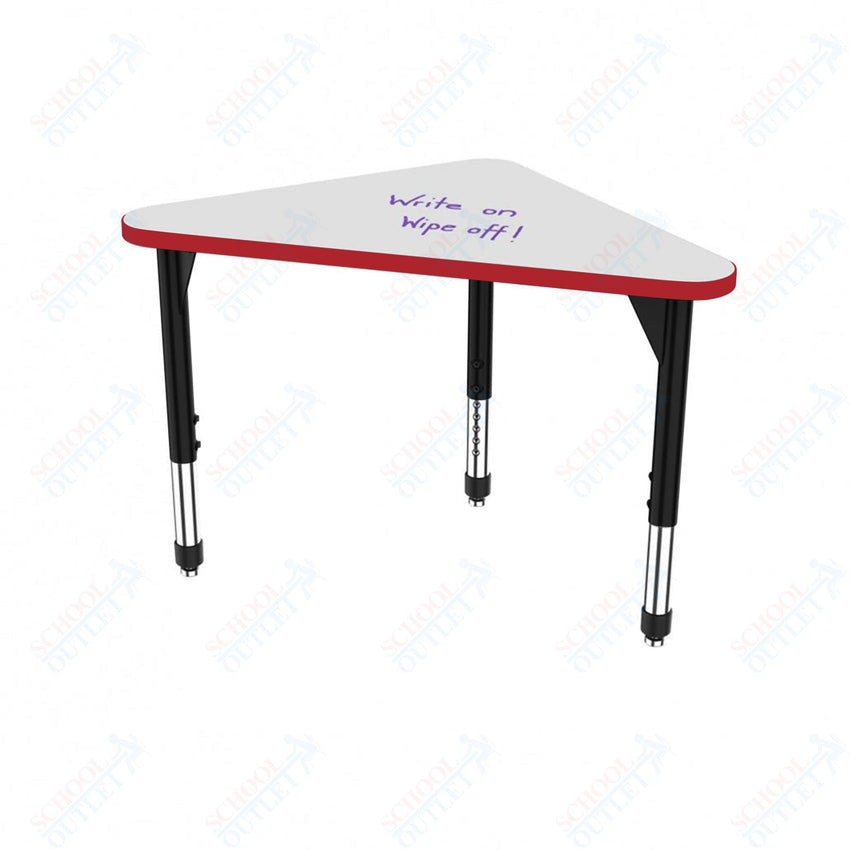 Marco Premier Series Triangle Collaborative Desk w/ Dry Erase HPL Top 23" x 40" Adjustable Height 21" - 31" (43 - 2272 - DB) - SchoolOutlet
