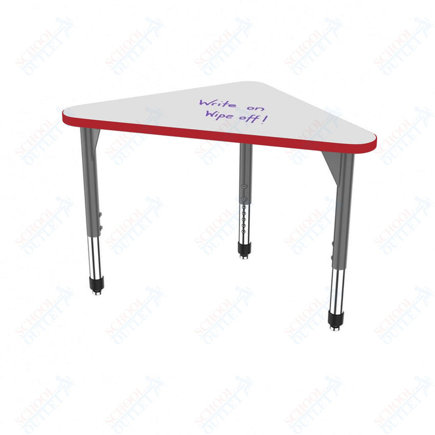 Marco Premier Series Triangle Collaborative Desk w/ Dry Erase HPL Top 23" x 40" Adjustable Height 21" - 31" (43 - 2272 - DB) - SchoolOutlet