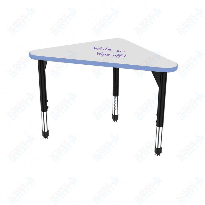 Marco Premier Series Triangle Collaborative Desk w/ Dry Erase HPL Top 23" x 40" Adjustable Height 21" - 31" (43 - 2272 - DB) - SchoolOutlet