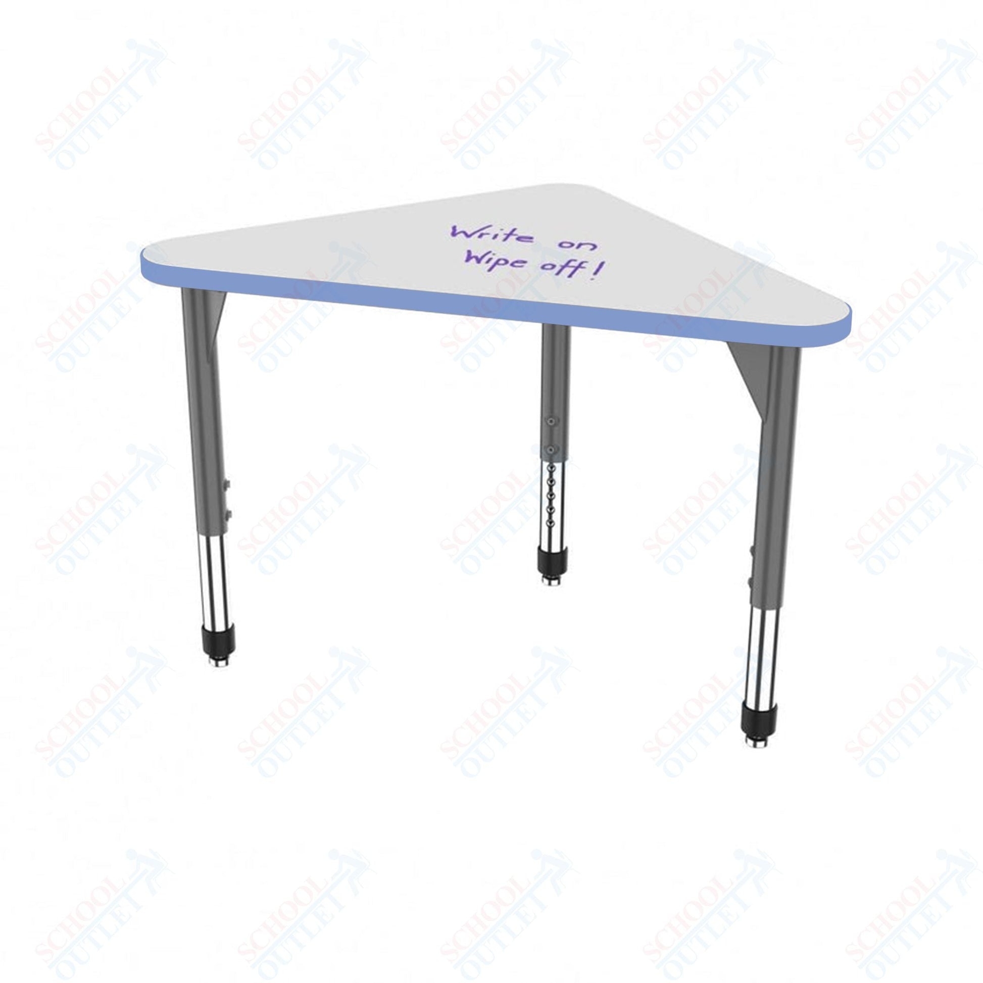 Marco Premier Series Triangle Collaborative Desk w/ Dry Erase HPL Top 23" x 40" Adjustable Height 21" - 31" (43 - 2272 - DB) - SchoolOutlet