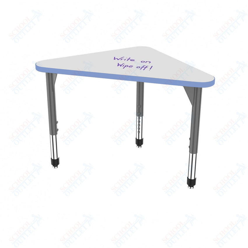 Marco Premier Series Triangle Collaborative Desk w/ Dry Erase HPL Top 23" x 40" Adjustable Height 21" - 31" (43 - 2272 - DB) - SchoolOutlet
