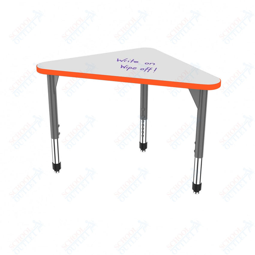 Marco Premier Series Triangle Collaborative Desk w/ Dry Erase HPL Top 23" x 40" Adjustable Height 21" - 31" (43 - 2272 - DB) - SchoolOutlet