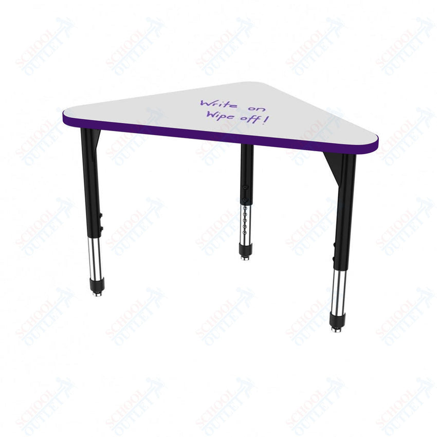 Marco Premier Series Triangle Collaborative Desk w/ Dry Erase HPL Top 23" x 40" Adjustable Height 21" - 31" (43 - 2272 - DB) - SchoolOutlet