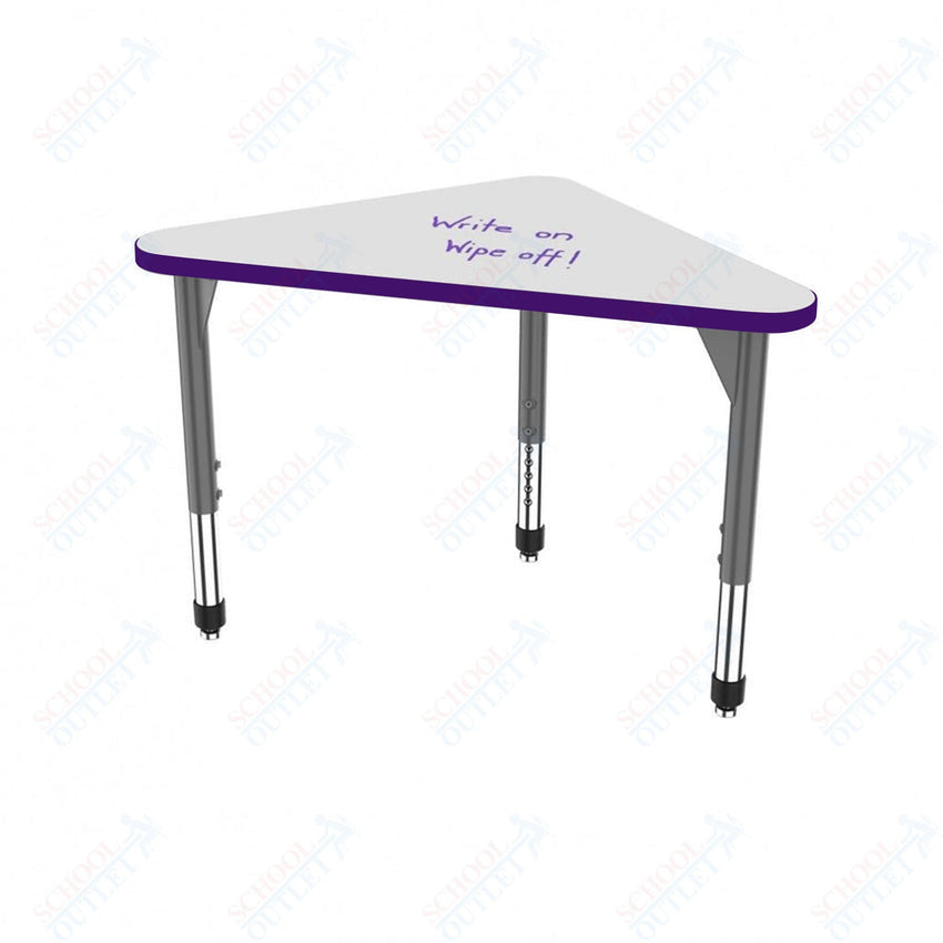 Marco Premier Series Triangle Collaborative Desk w/ Dry Erase HPL Top 23" x 40" Adjustable Height 21" - 31" (43 - 2272 - DB) - SchoolOutlet