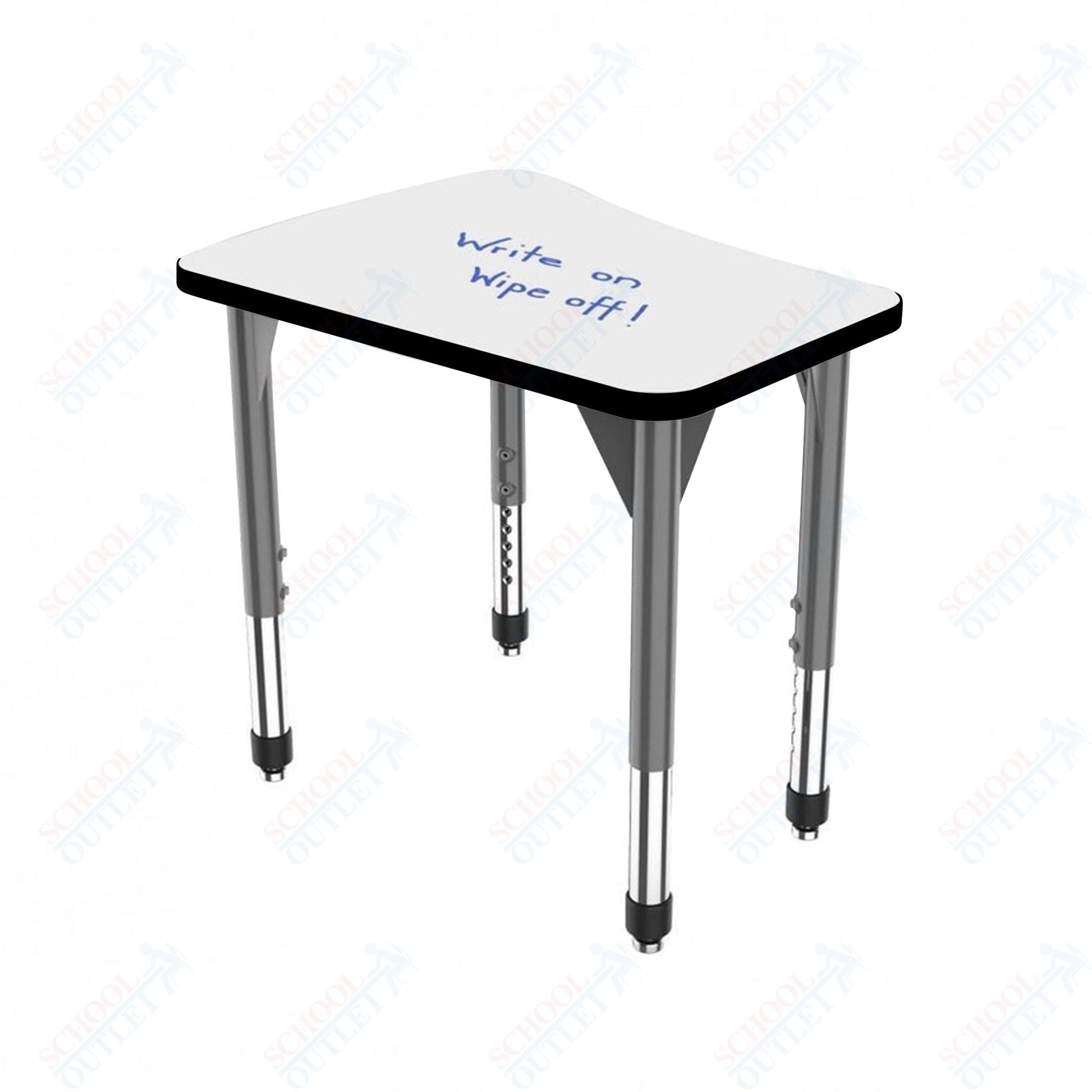 Marco Premier Series Flare Collaborative Desk w/ Dry Erase HPL Top 30" x 24" Adjustable Height 21" - 31" (43 - 2274 - DB) - SchoolOutlet