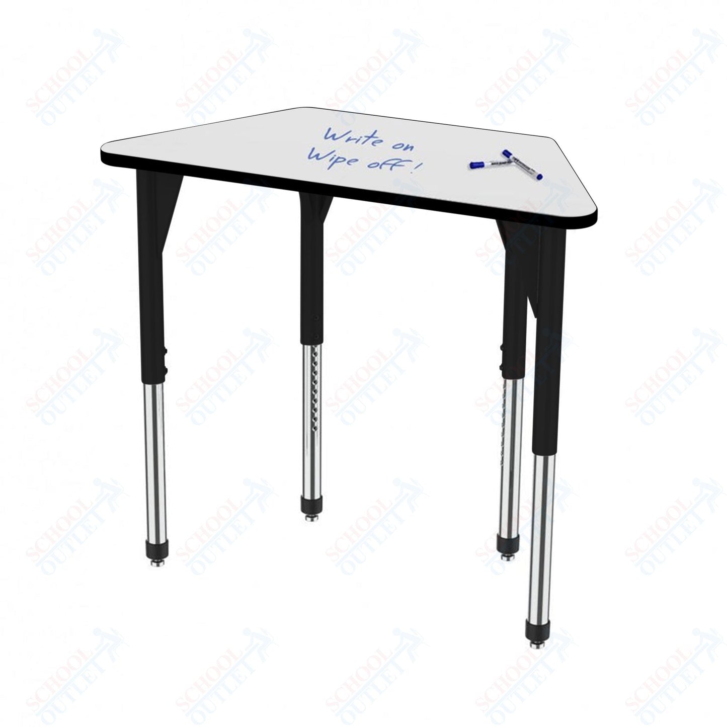 Marco Premier Series Trapezoid Stand - Up Table w/ Dry Erase Top 24" x 48" Adj Height 32" - 42" (43 - 2276 - DA) - SchoolOutlet