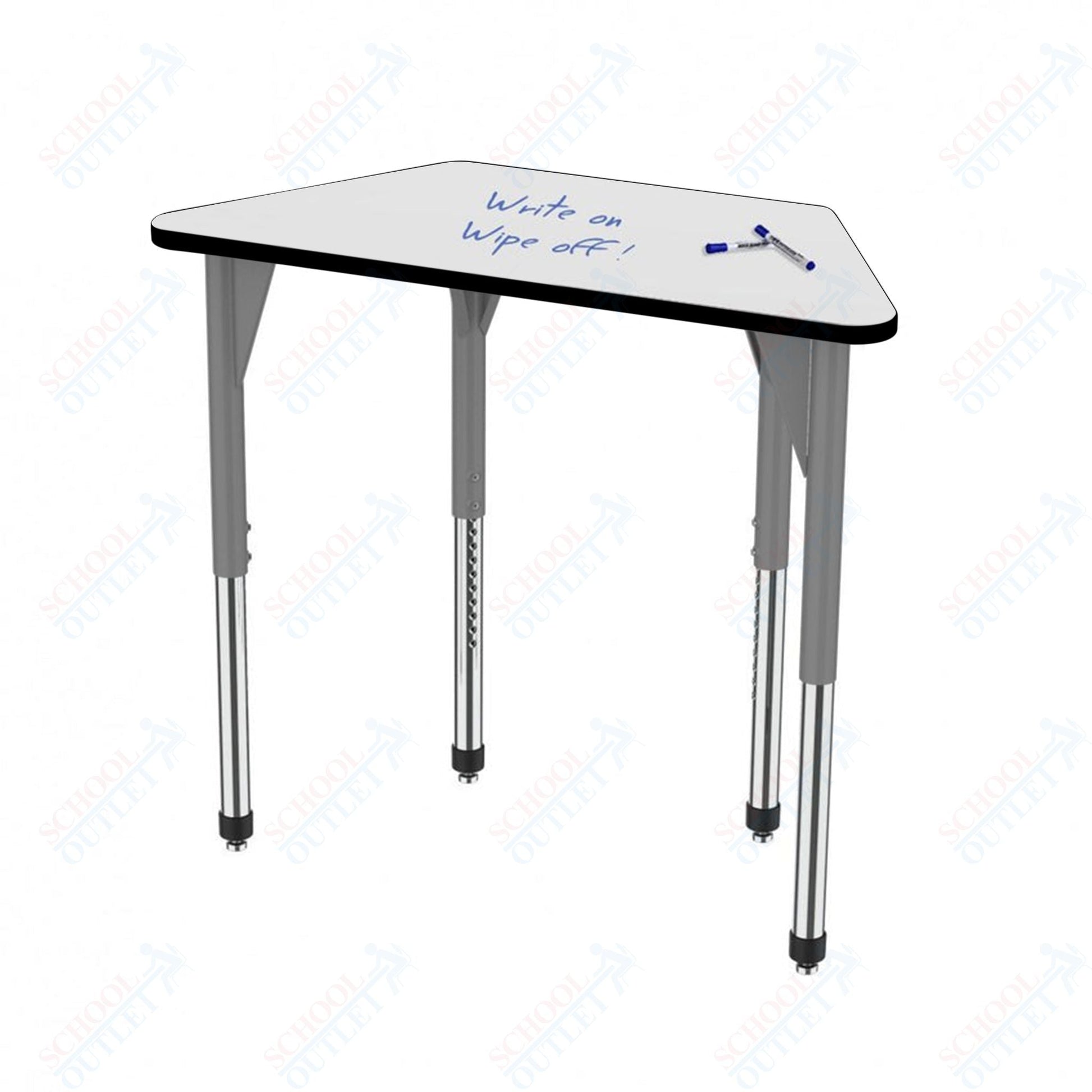Marco Premier Series Trapezoid Stand - Up Table w/ Dry Erase Top 24" x 48" Adj Height 32" - 42" (43 - 2276 - DA) - SchoolOutlet