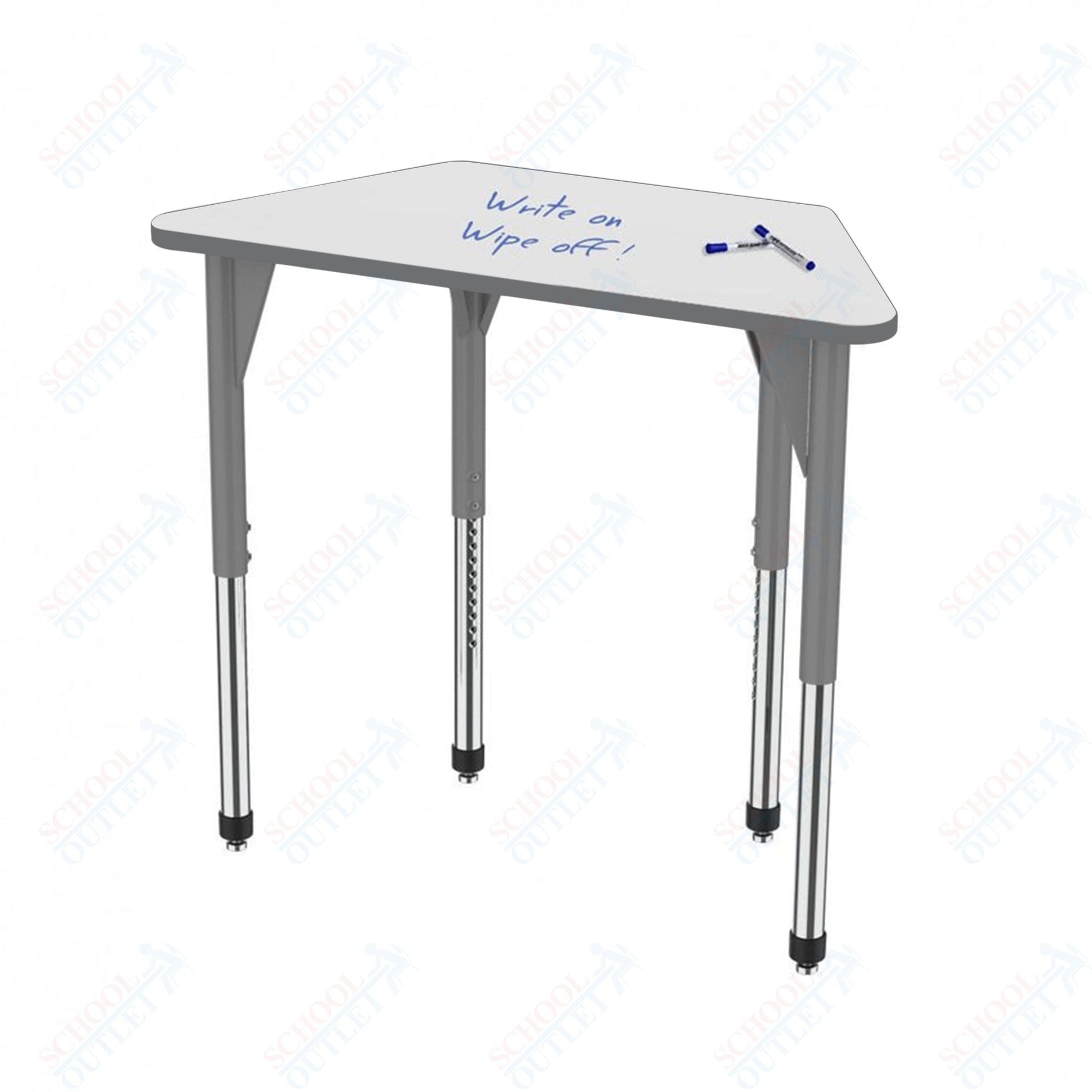 Marco Premier Series Trapezoid Stand - Up Table w/ Dry Erase Top 24" x 48" Adj Height 32" - 42" (43 - 2276 - DA) - SchoolOutlet