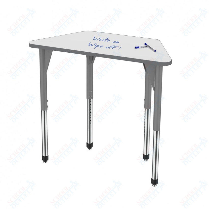 Marco Premier Series Trapezoid Stand - Up Table w/ Dry Erase Top 24" x 48" Adj Height 32" - 42" (43 - 2276 - DA) - SchoolOutlet