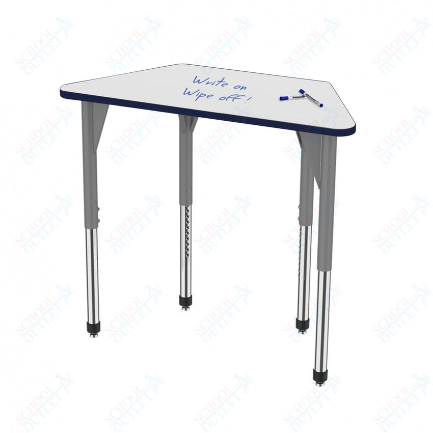 Marco Premier Series Trapezoid Stand - Up Table w/ Dry Erase Top 24" x 48" Adj Height 32" - 42" (43 - 2276 - DA) - SchoolOutlet