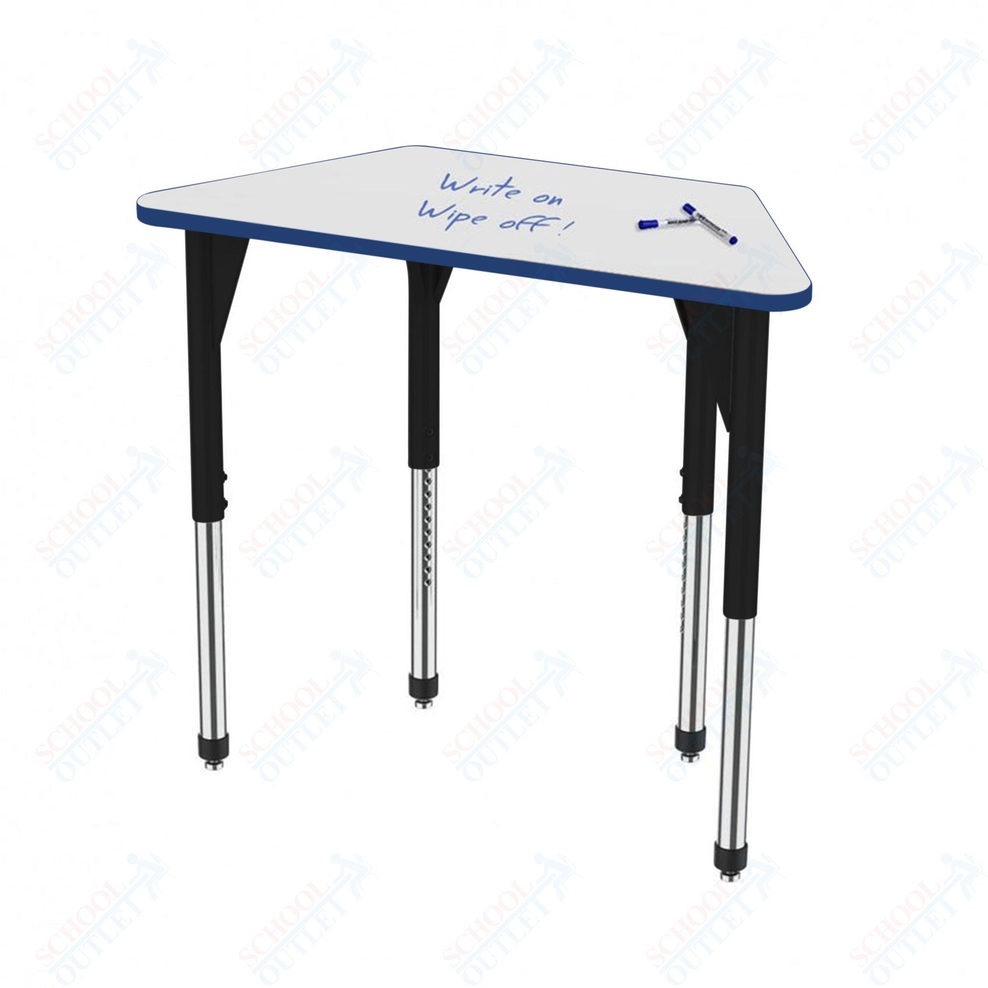 Marco Premier Series Trapezoid Stand - Up Table w/ Dry Erase Top 24" x 48" Adj Height 32" - 42" (43 - 2276 - DA) - SchoolOutlet