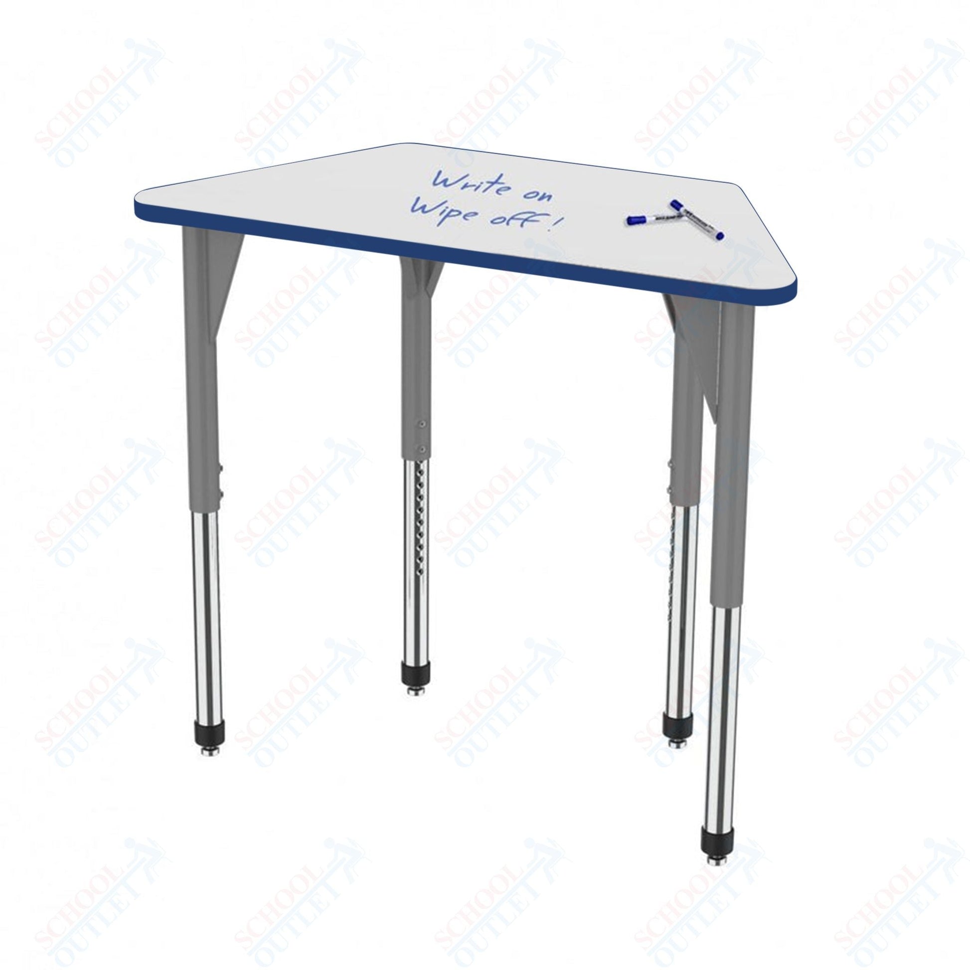 Marco Premier Series Trapezoid Stand - Up Table w/ Dry Erase Top 24" x 48" Adj Height 32" - 42" (43 - 2276 - DA) - SchoolOutlet