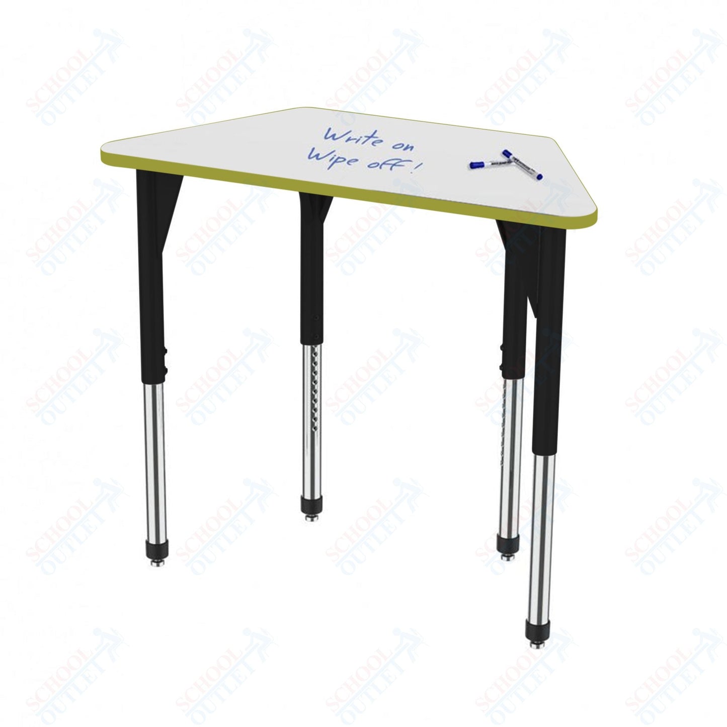 Marco Premier Series Trapezoid Stand - Up Table w/ Dry Erase Top 24" x 48" Adj Height 32" - 42" (43 - 2276 - DA) - SchoolOutlet