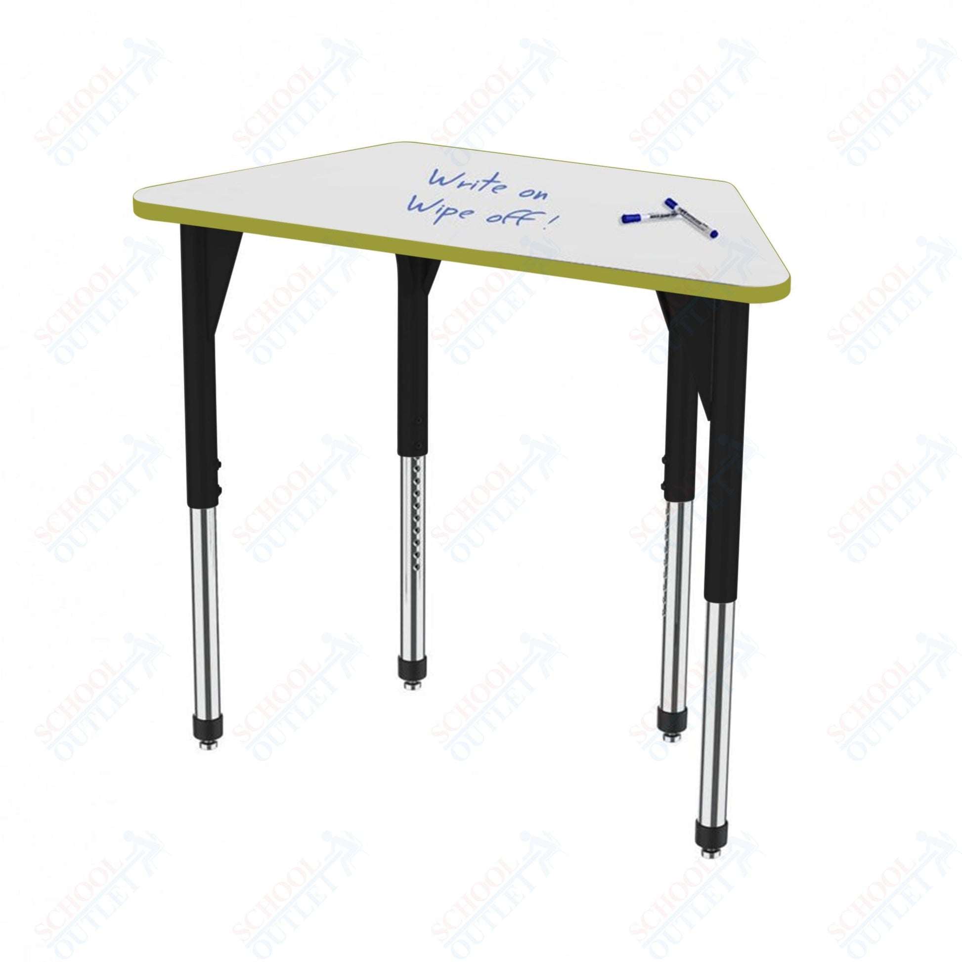 Marco Premier Series Trapezoid Stand - Up Table w/ Dry Erase Top 24" x 48" Adj Height 32" - 42" (43 - 2276 - DA) - SchoolOutlet