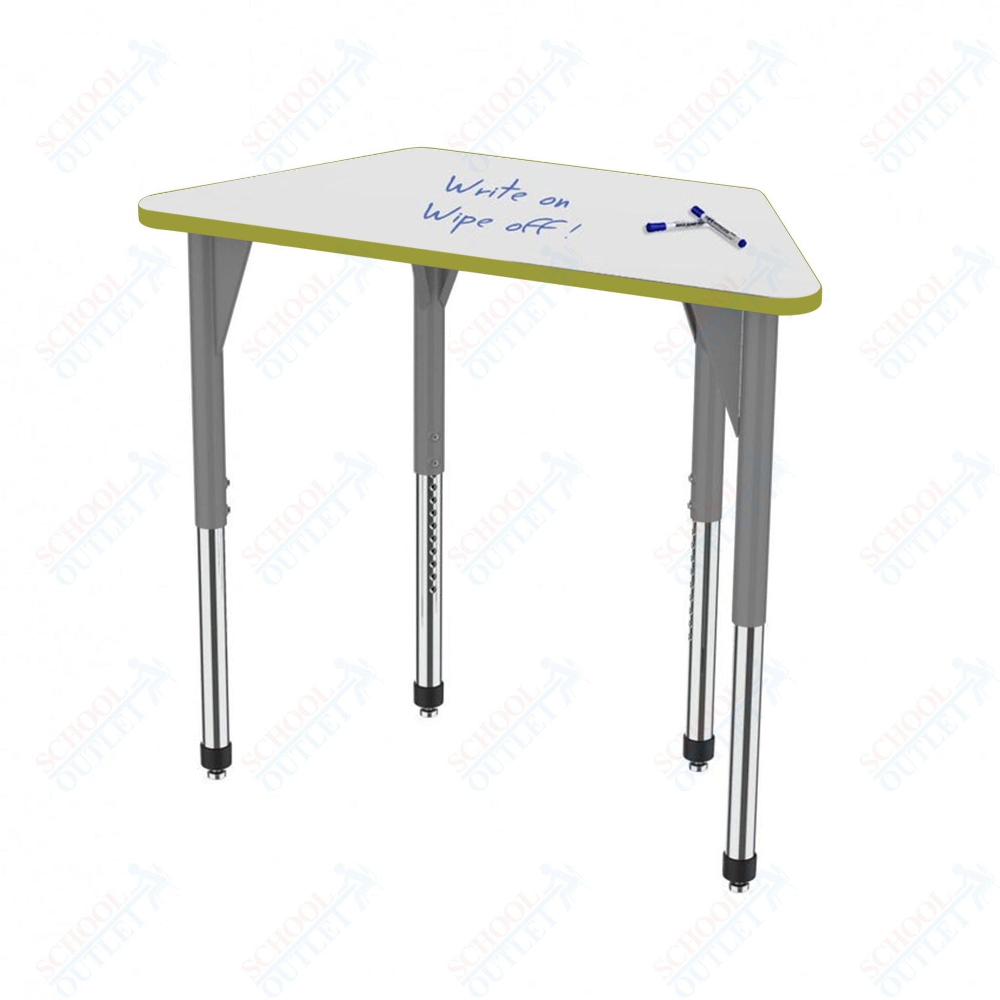 Marco Premier Series Trapezoid Stand - Up Table w/ Dry Erase Top 24" x 48" Adj Height 32" - 42" (43 - 2276 - DA) - SchoolOutlet
