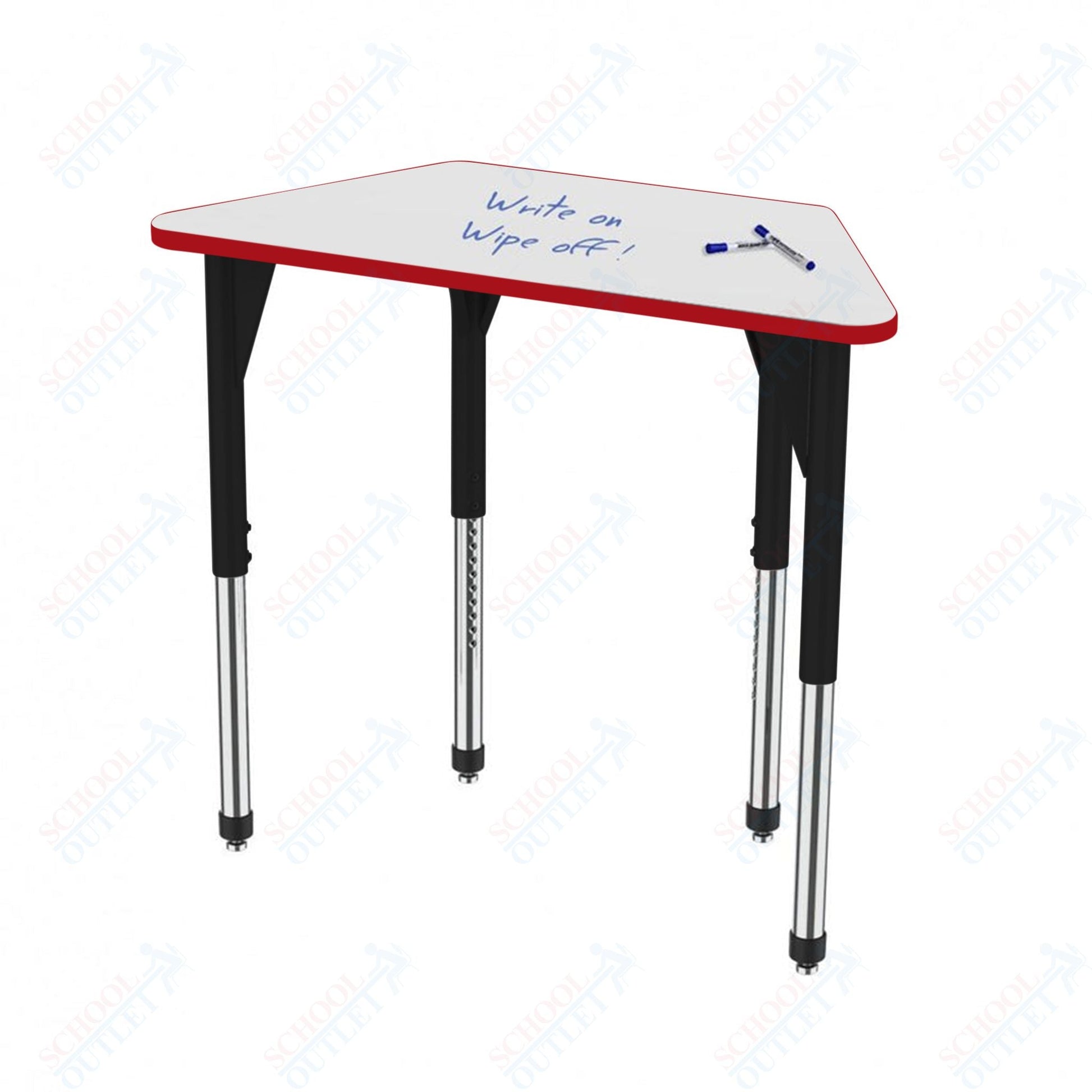 Marco Premier Series Trapezoid Stand - Up Table w/ Dry Erase Top 24" x 48" Adj Height 32" - 42" (43 - 2276 - DA) - SchoolOutlet