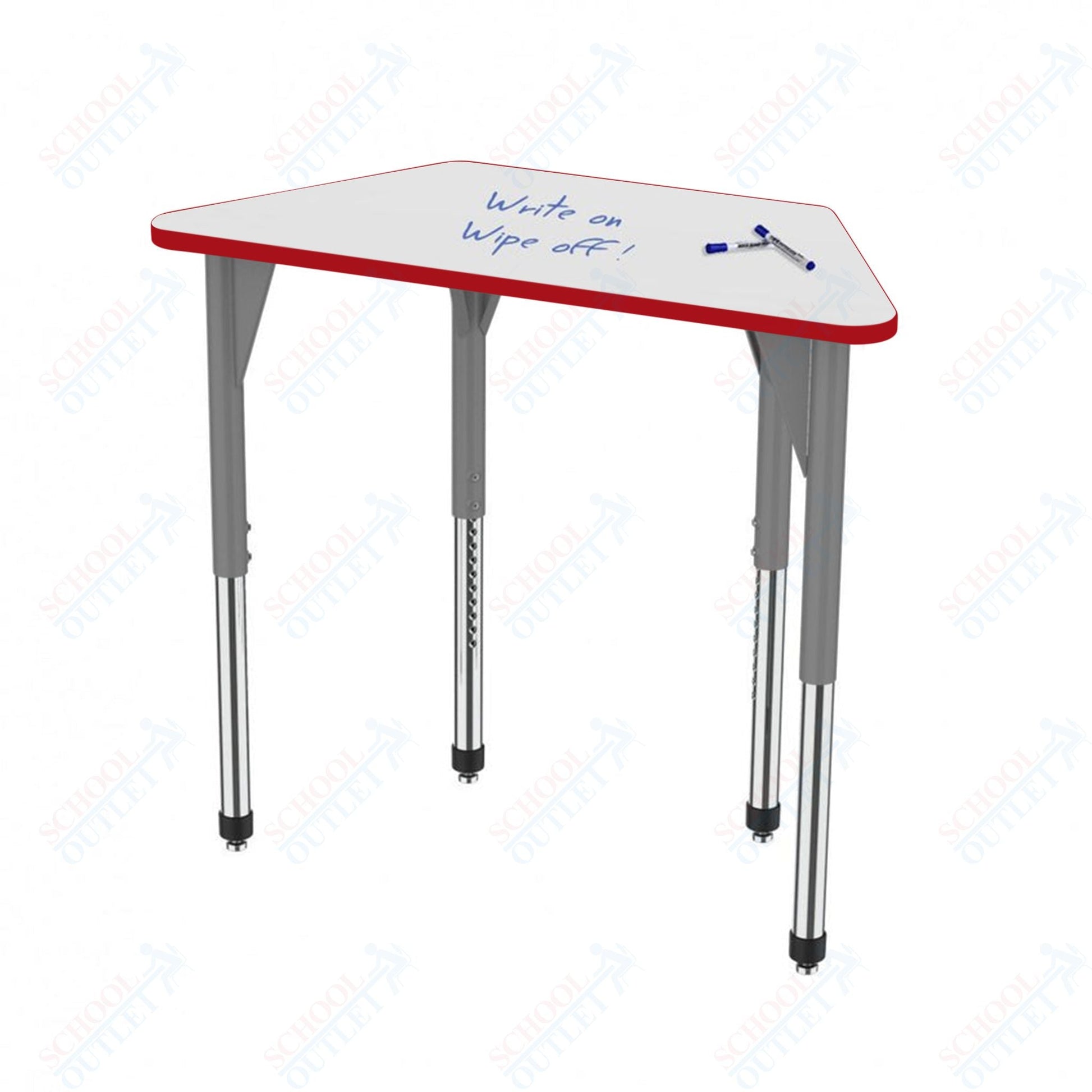 Marco Premier Series Trapezoid Stand - Up Table w/ Dry Erase Top 24" x 48" Adj Height 32" - 42" (43 - 2276 - DA) - SchoolOutlet