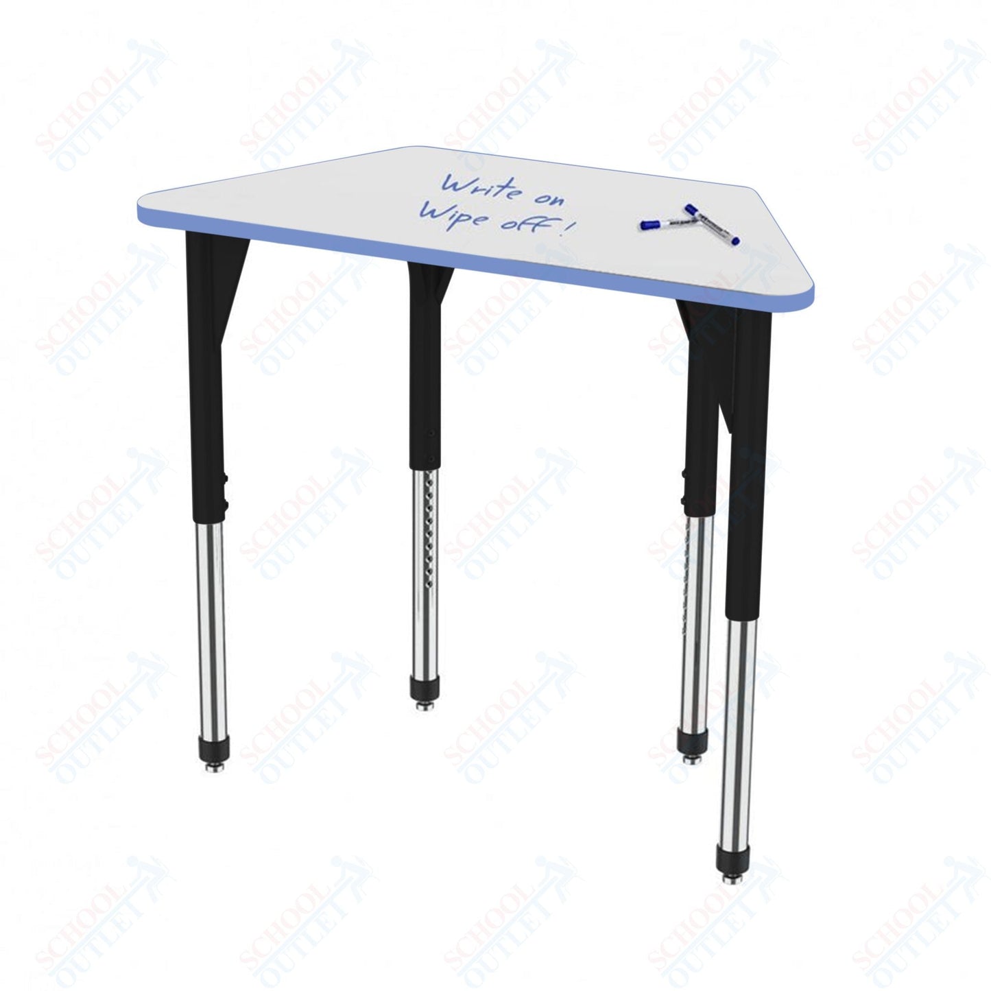 Marco Premier Series Trapezoid Stand - Up Table w/ Dry Erase Top 24" x 48" Adj Height 32" - 42" (43 - 2276 - DA) - SchoolOutlet