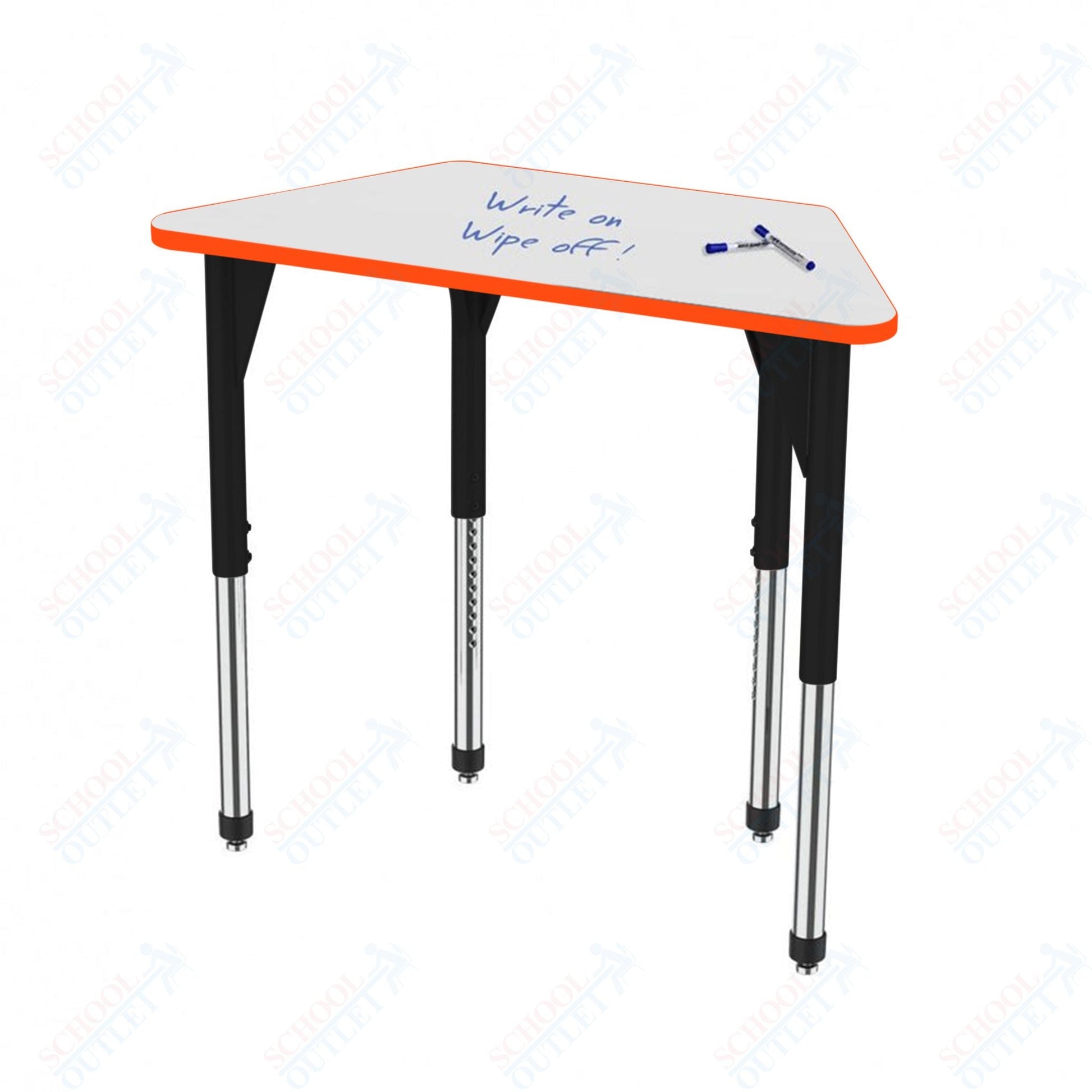 Marco Premier Series Trapezoid Stand - Up Table w/ Dry Erase Top 24" x 48" Adj Height 32" - 42" (43 - 2276 - DA) - SchoolOutlet