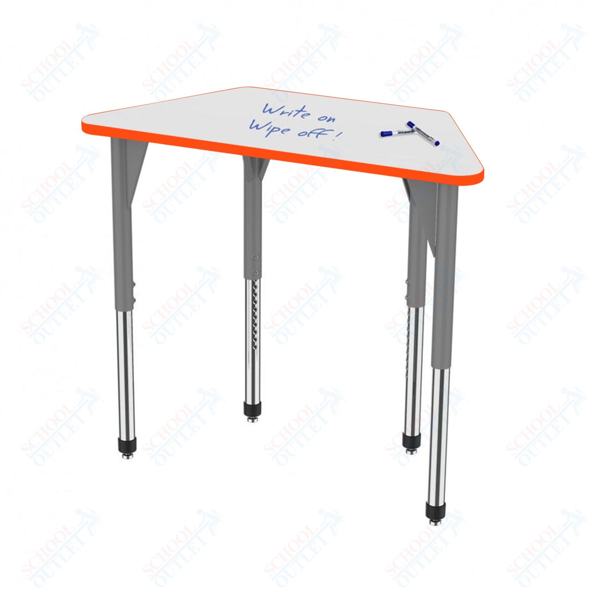 Marco Premier Series Trapezoid Stand - Up Table w/ Dry Erase Top 24" x 48" Adj Height 32" - 42" (43 - 2276 - DA) - SchoolOutlet