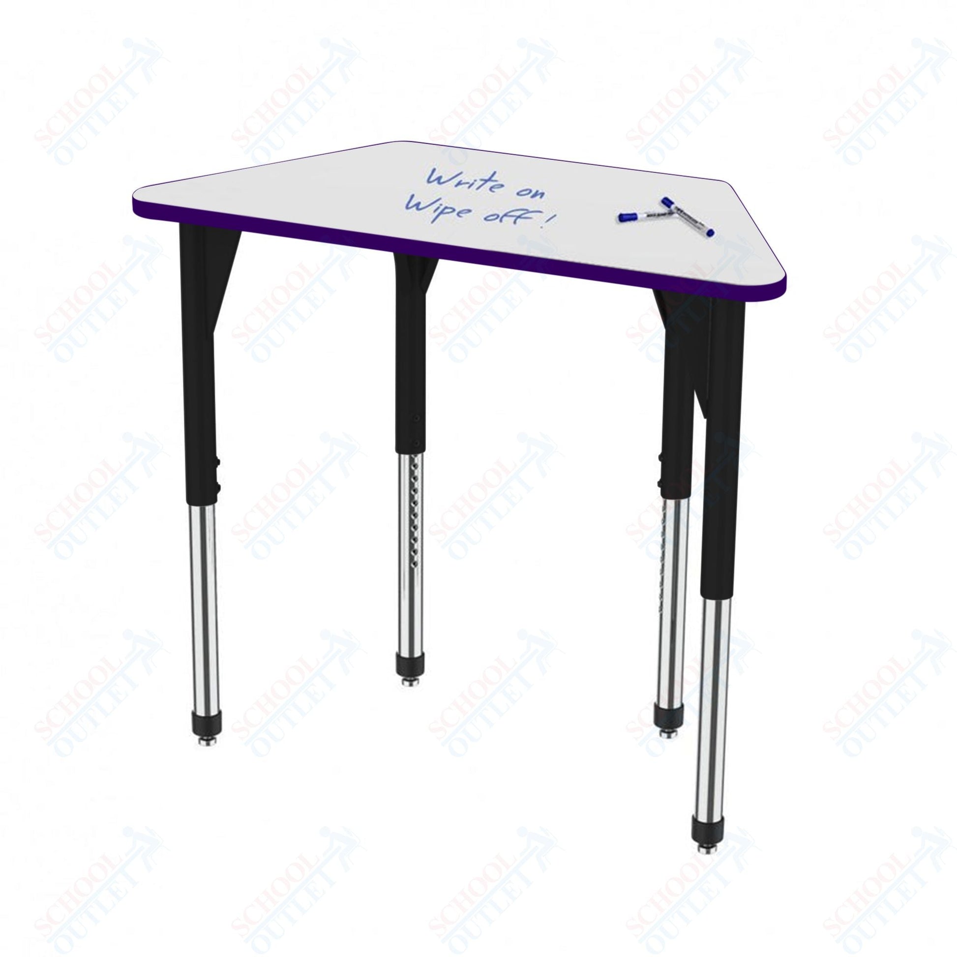 Marco Premier Series Trapezoid Stand - Up Table w/ Dry Erase Top 24" x 48" Adj Height 32" - 42" (43 - 2276 - DA) - SchoolOutlet