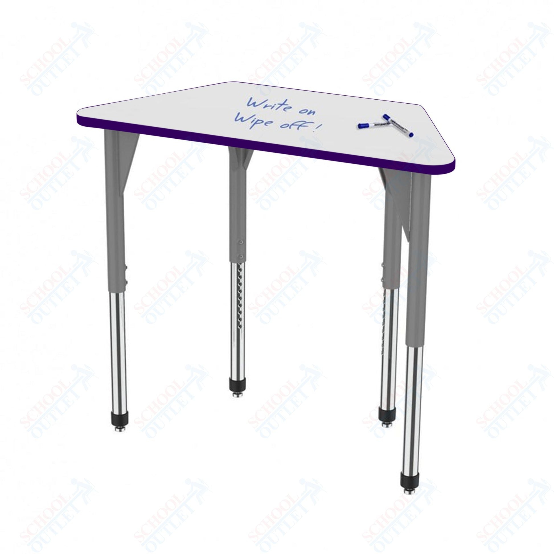 Marco Premier Series Trapezoid Stand - Up Table w/ Dry Erase Top 24" x 48" Adj Height 32" - 42" (43 - 2276 - DA) - SchoolOutlet