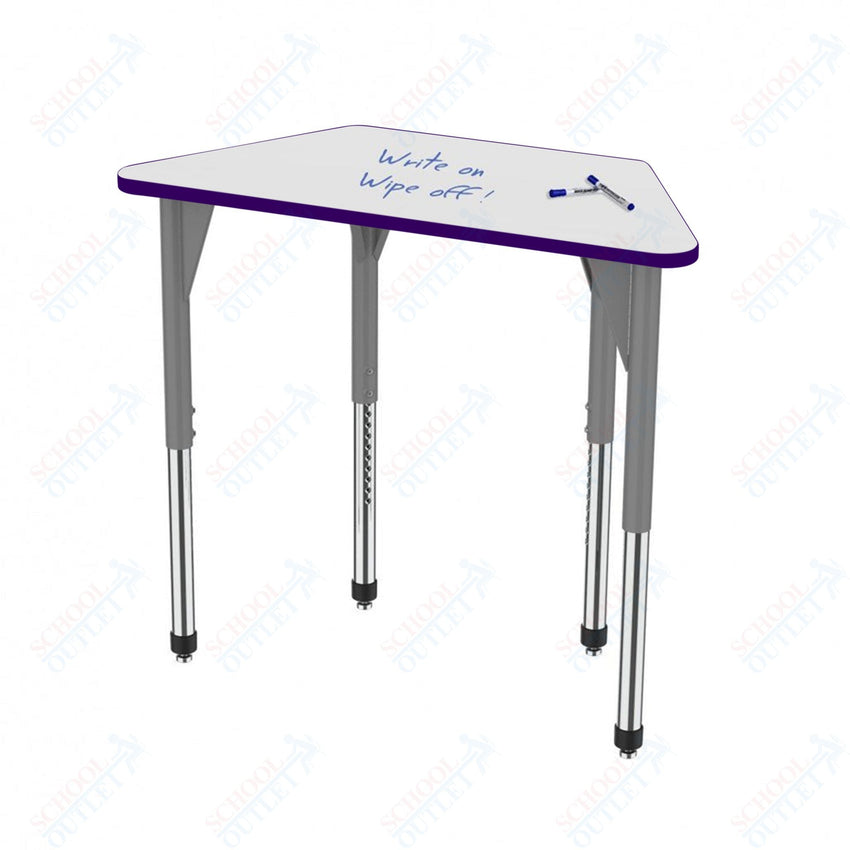 Marco Premier Series Trapezoid Stand - Up Table w/ Dry Erase Top 24" x 48" Adj Height 32" - 42" (43 - 2276 - DA) - SchoolOutlet