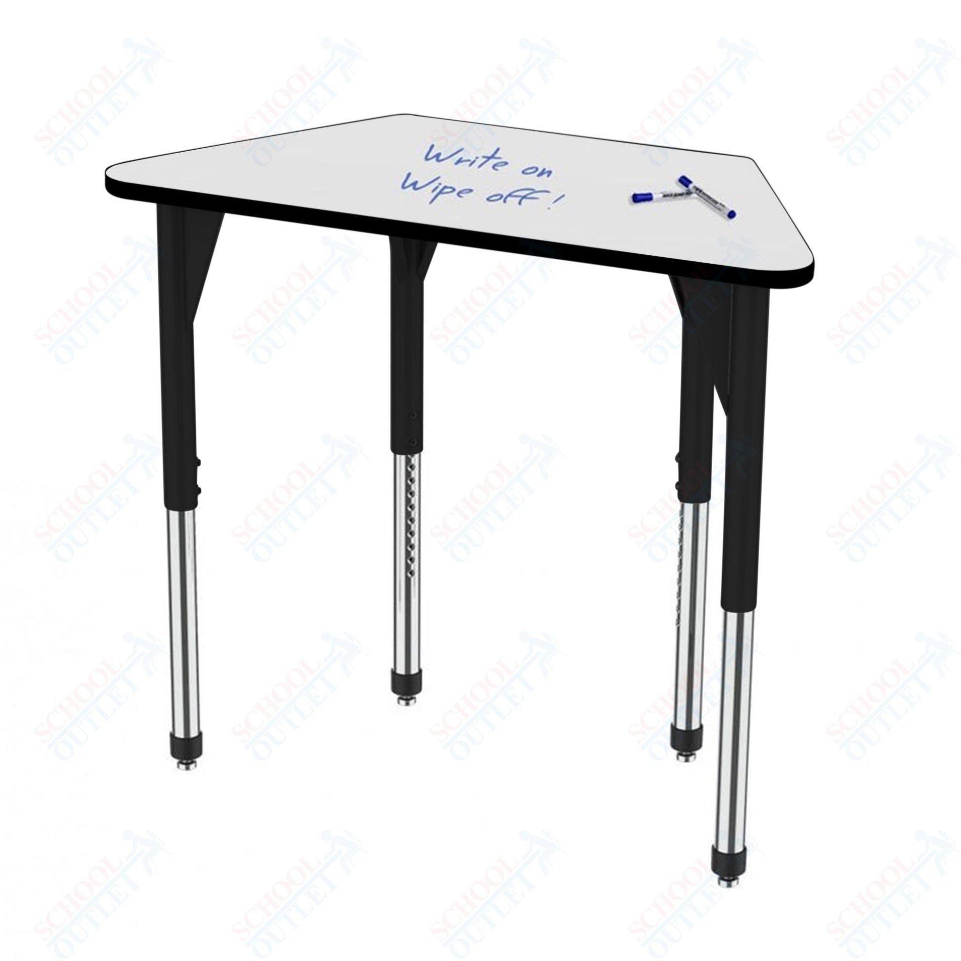 Marco Premier Series Trapezoid Activity Table w/ Dry Erase Top 24" x 48" Adj Height 21" - 31" (43 - 2276 - DB) - SchoolOutlet