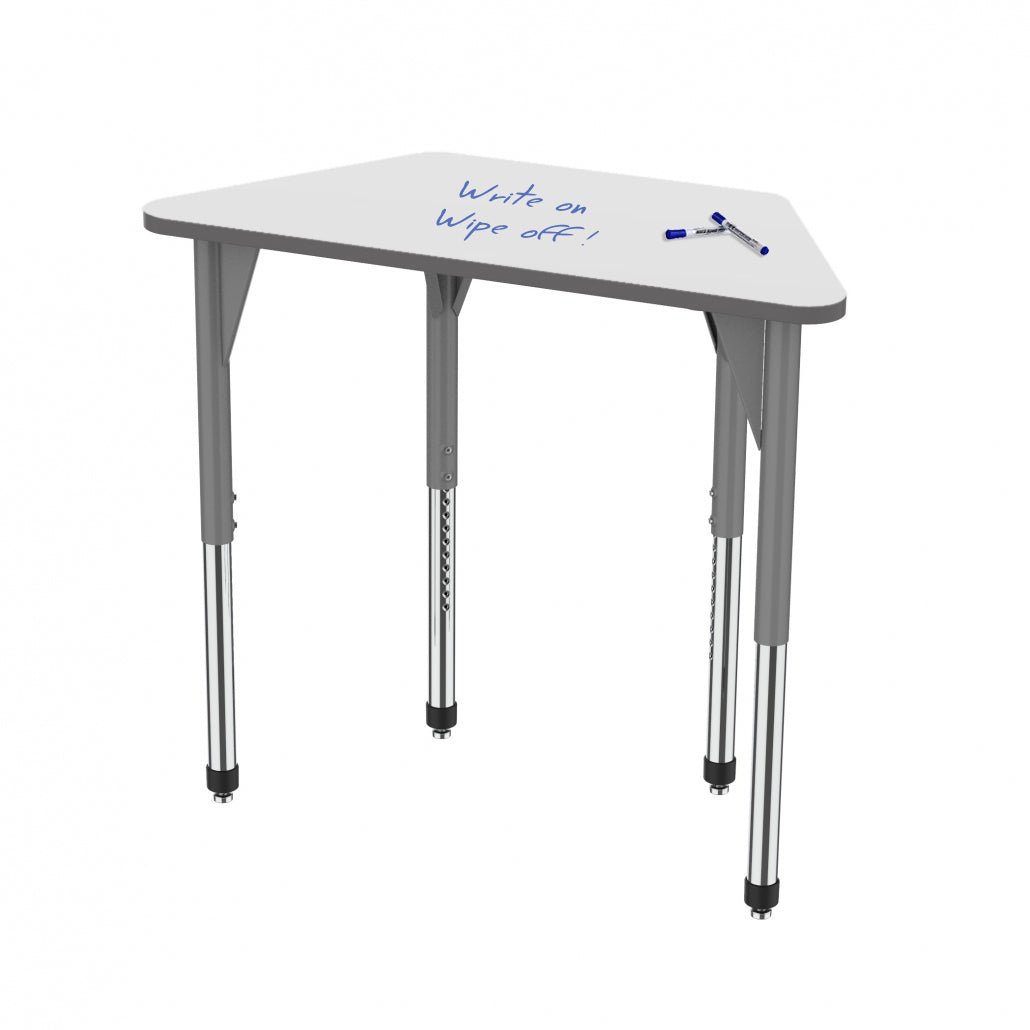 Marco Premier Series Trapezoid Activity Table w/ Dry Erase Top 24" x 48" Adj Height 21" - 31" (43 - 2276 - DB) - SchoolOutlet
