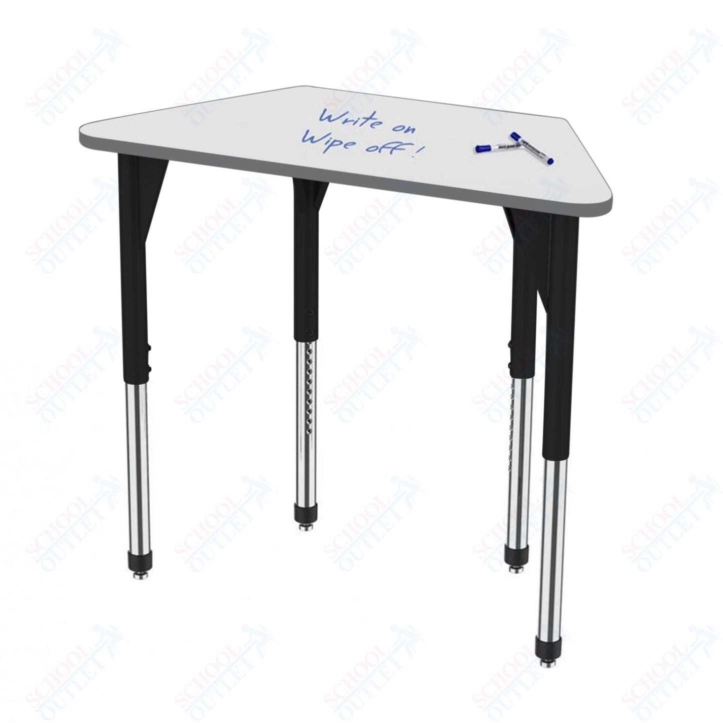 Marco Premier Series Trapezoid Activity Table w/ Dry Erase Top 24" x 48" Adj Height 21" - 31" (43 - 2276 - DB) - SchoolOutlet