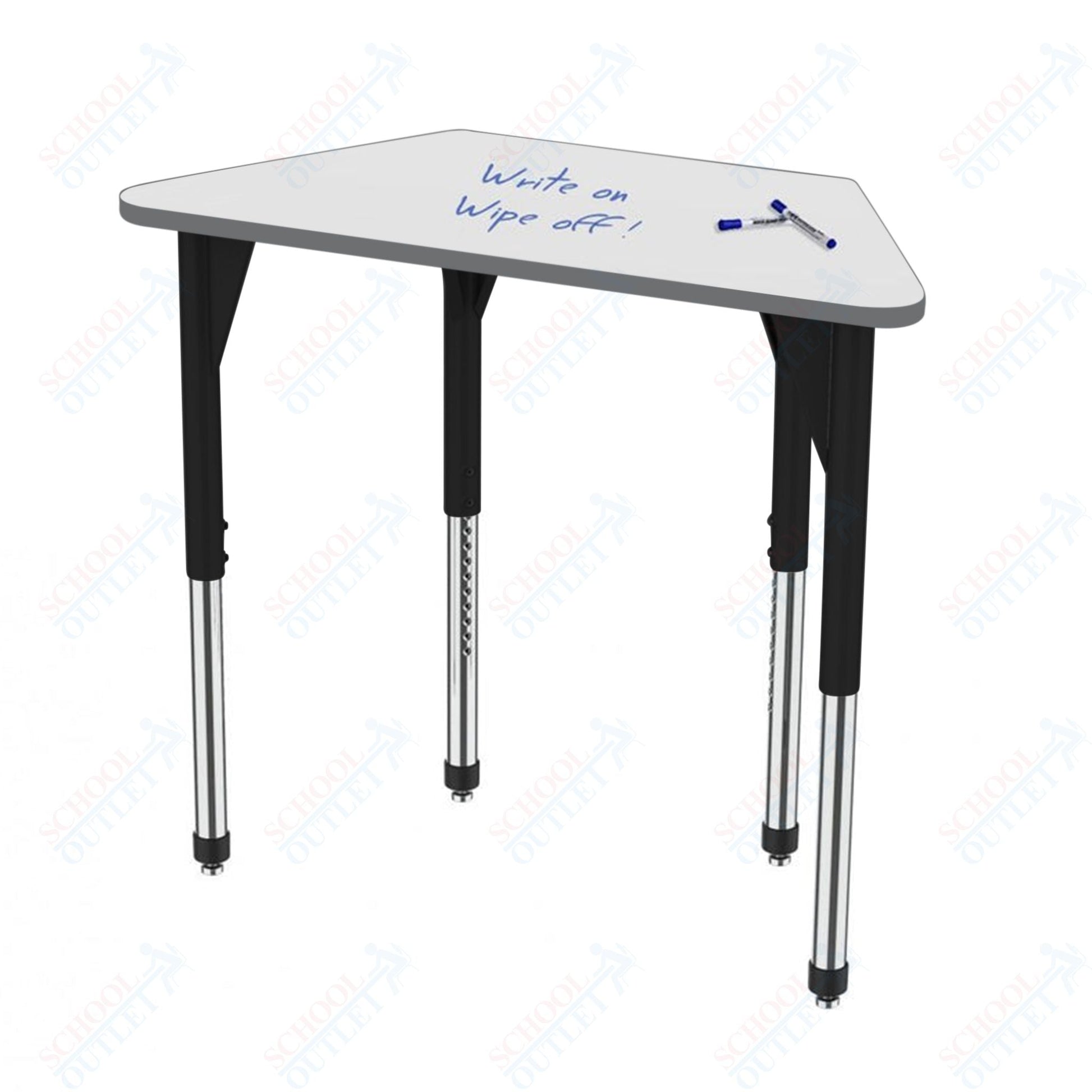Marco Premier Series Trapezoid Activity Table w/ Dry Erase Top 24" x 48" Adj Height 21" - 31" (43 - 2276 - DB) - SchoolOutlet