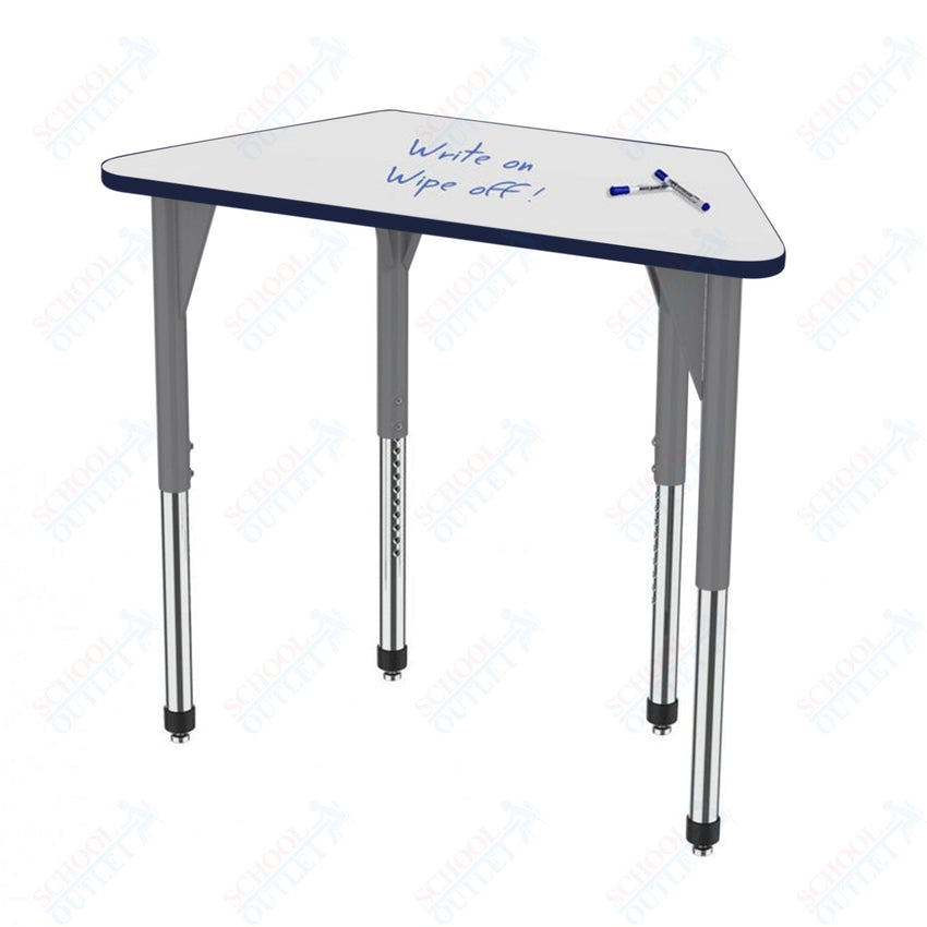 Marco Premier Series Trapezoid Activity Table w/ Dry Erase Top 24" x 48" Adj Height 21" - 31" (43 - 2276 - DB) - SchoolOutlet