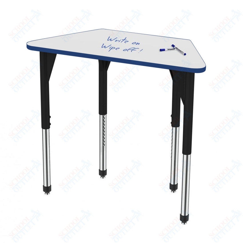 Marco Premier Series Trapezoid Activity Table w/ Dry Erase Top 24" x 48" Adj Height 21" - 31" (43 - 2276 - DB) - SchoolOutlet