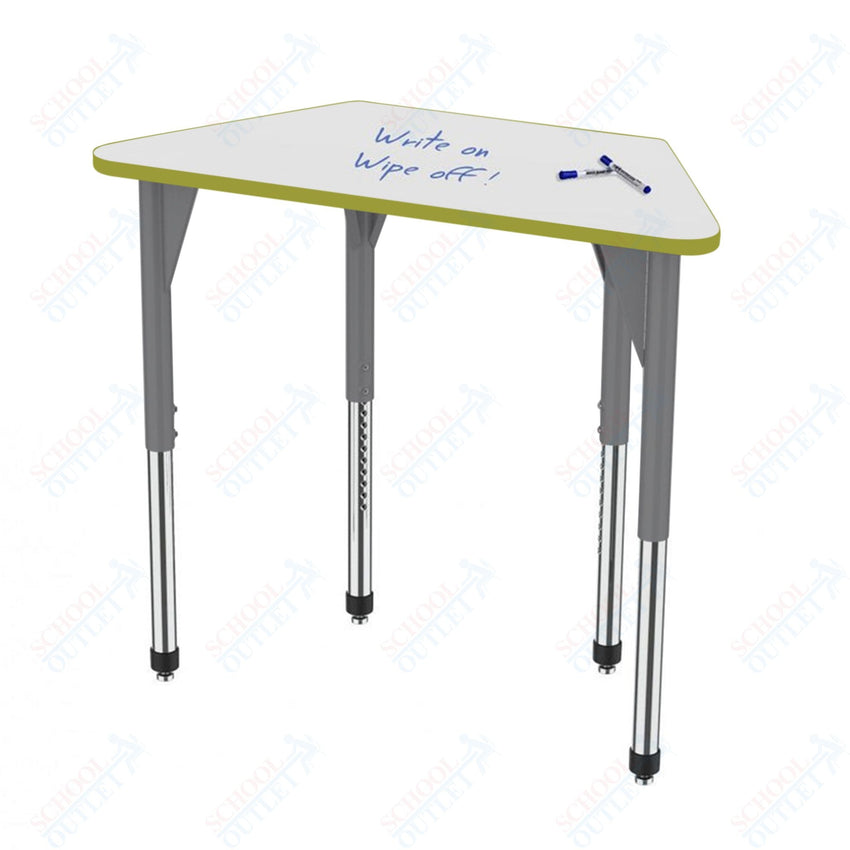 Marco Premier Series Trapezoid Activity Table w/ Dry Erase Top 24" x 48" Adj Height 21" - 31" (43 - 2276 - DB) - SchoolOutlet